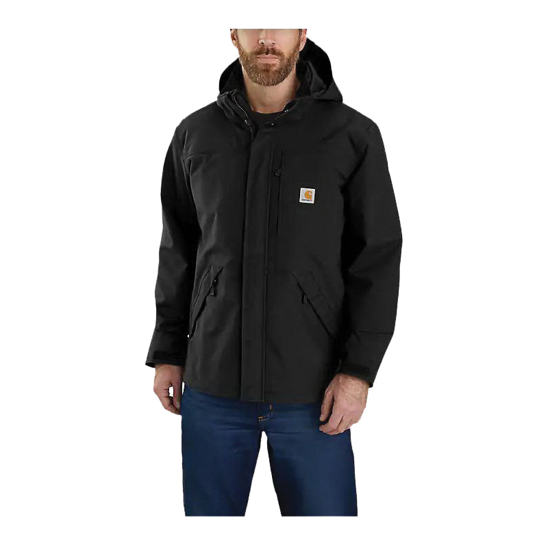 Carhartt&reg; 104670 Series 104670-BLK-S Men's Loose Fit Heavyweight Jacket, S, Mesh/Nylon Taffeta Lining, Black