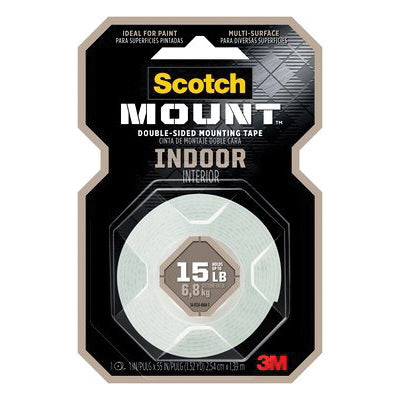 3M™ Scotch-Mount™ 051131-76996 Indoor Double-Sided Mounting Tape, 1 in W, 1 in L, White