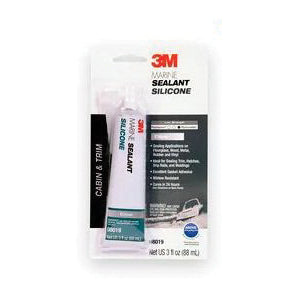 3M™ 051135-08019 Marine-Grade Silicone Sealant, Solid, Clear, Acetic Acid, 3 oz, Tube