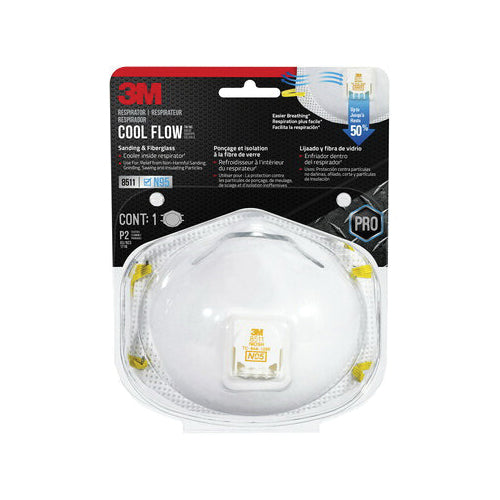 3M™ Pro Series 051141-90282 Disposable Respirator With Cool Flow™ Valve, Universal Mask, Cup Mask, Filter Class: N95