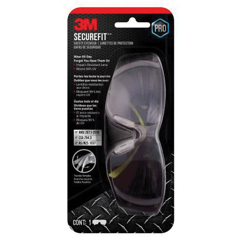 3M™ SecureFit™ 400 076308-72402 Safety Eyewear, Mirrored Lens, Mirror Lens, Anti-Fog Lens, Wraparound Frame