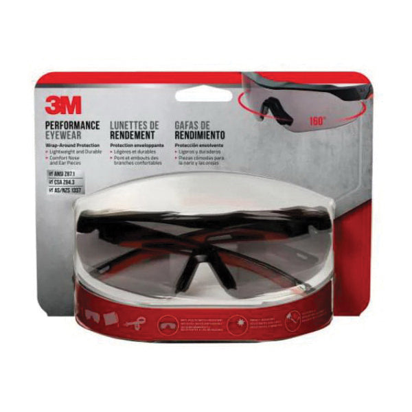 3M™ Performance Series 076308-72590 Safety Eyewear, Gray Lens, Anti-Fog, Anti-Scratch Lens, Wraparound Frame