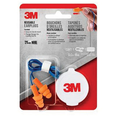 3M™ 078371-90586 Reusable Earplug, Orange Plug, Foam Plug, Yes