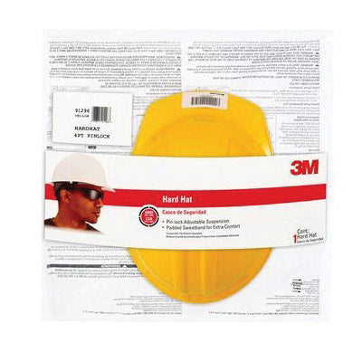 3M™ 078371-91296 Non-Vented Hard Hat With Pinlock Adjustment, Hat Class: C, E, G, 4-Suspension Point, Yellow