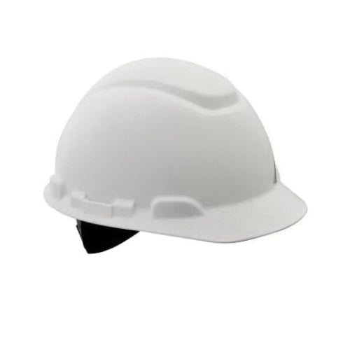 3M™ 078371-91297 Hard Hat With Ratchet Adjustment, Short Brim, Hat Class: Type 1, 4-Point Ratchet Suspension, White