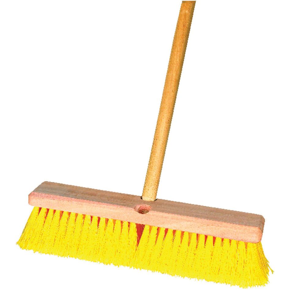 ACE® 00511ACE Multi-Surface Push Broom, 14 in W Brush, Synthetic Bristle, Hardwood Handle, 60 in L Handle