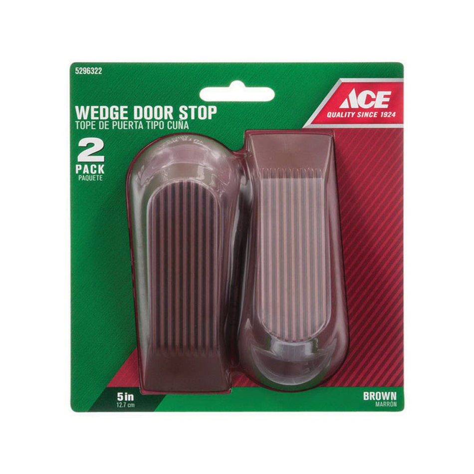 ACE® 01-3028-546 Door Stop, Wedge Style, Rubber Holder, Brown Holder, Rubber Tip