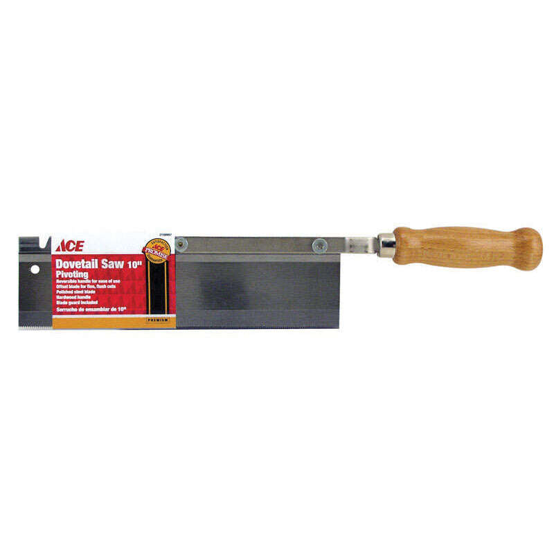 ACE® 025DS45 Dovetail Saw, 10 in L Blade, Steel Blade, Reversible Handle, Hardwood Handle