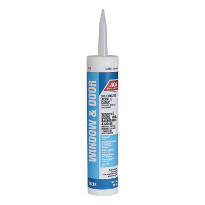 ACE® 08711 Siliconized Acrylic Caulk, Clear, 10.1 oz