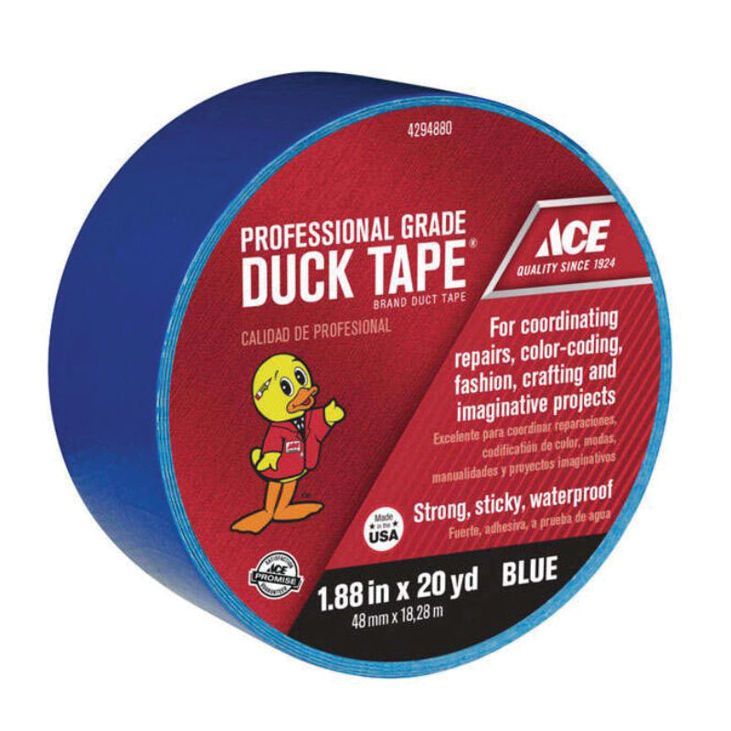 ACE® 1078287 Solid Duct Tape, 1.88 in W, 20 yd L, Blue, Cotton Mesh Backing