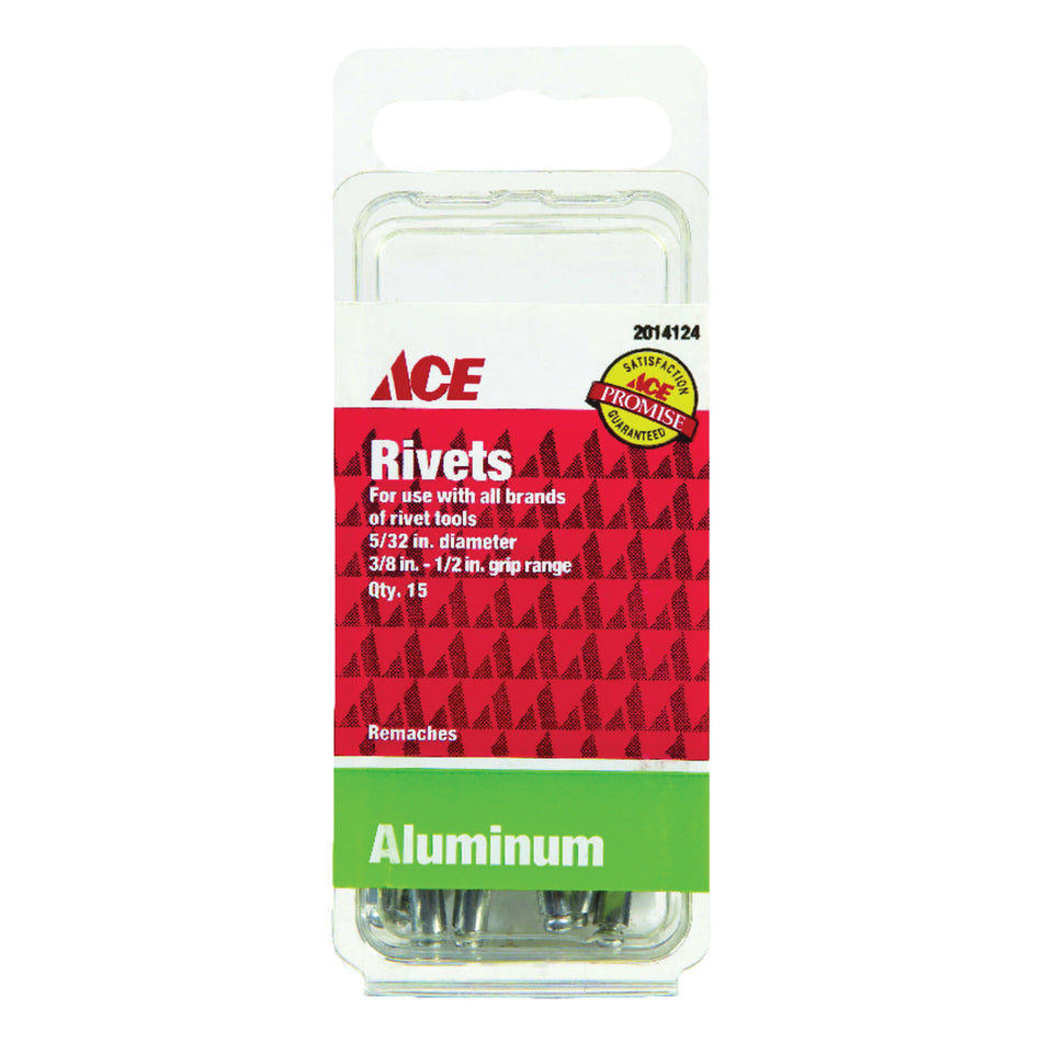 ACE® 2014124A Rivet, 5/32 in Dia, 1/2 in Grip, Aluminum