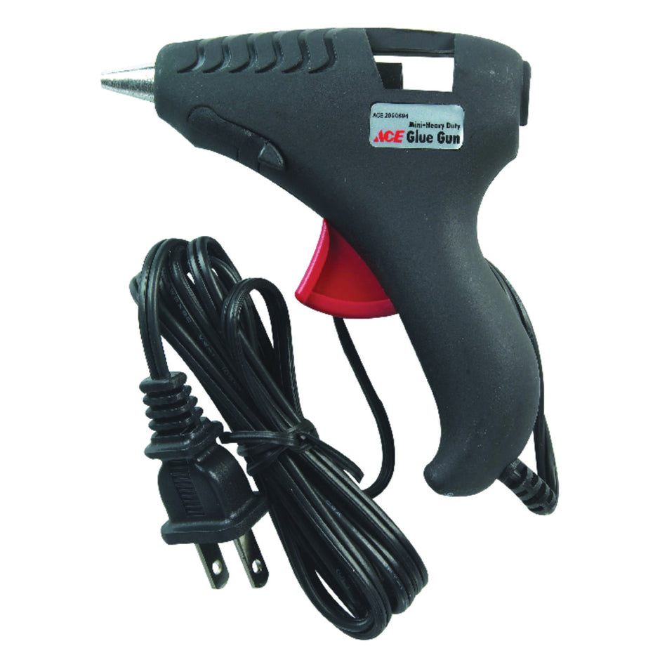 ACE® 2090694A Dual Temperature Mini-Glue Gun, 15 W, 120 V Power Supply, 3/8 in Dia Glue Stick, Black Housing