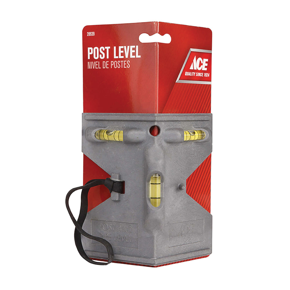 ACE® 28939 Post Level, 9 in L, 3 -Vial, Plastic Housing