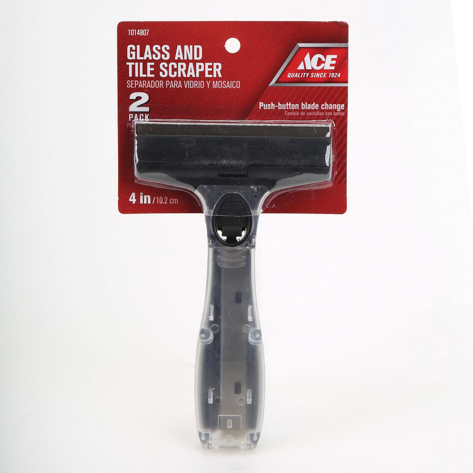 ACE® 6010907 Glass and Tile Scraper Kit, 4 in W Blade, High Carbon Steel Blade