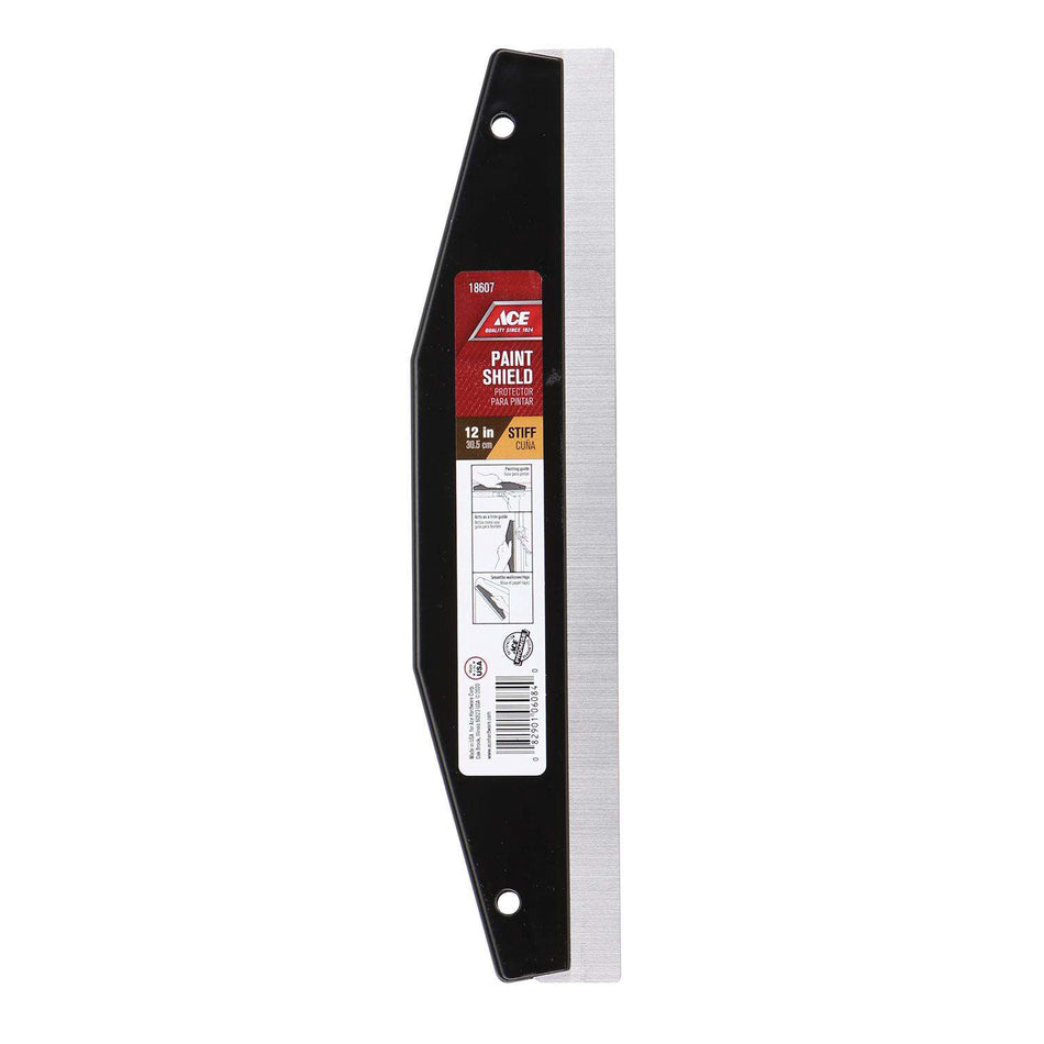 ACE® 60428 Paint Shield, 12 in L Blade, Steel Blade, Plastic Handle, Black Handle