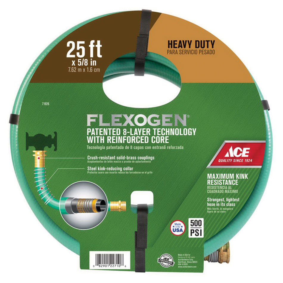 ACE® 864251-1013 Flexogen Heavy-Duty Garden Hose, 25 ft L, 500 psi, PVC Tube