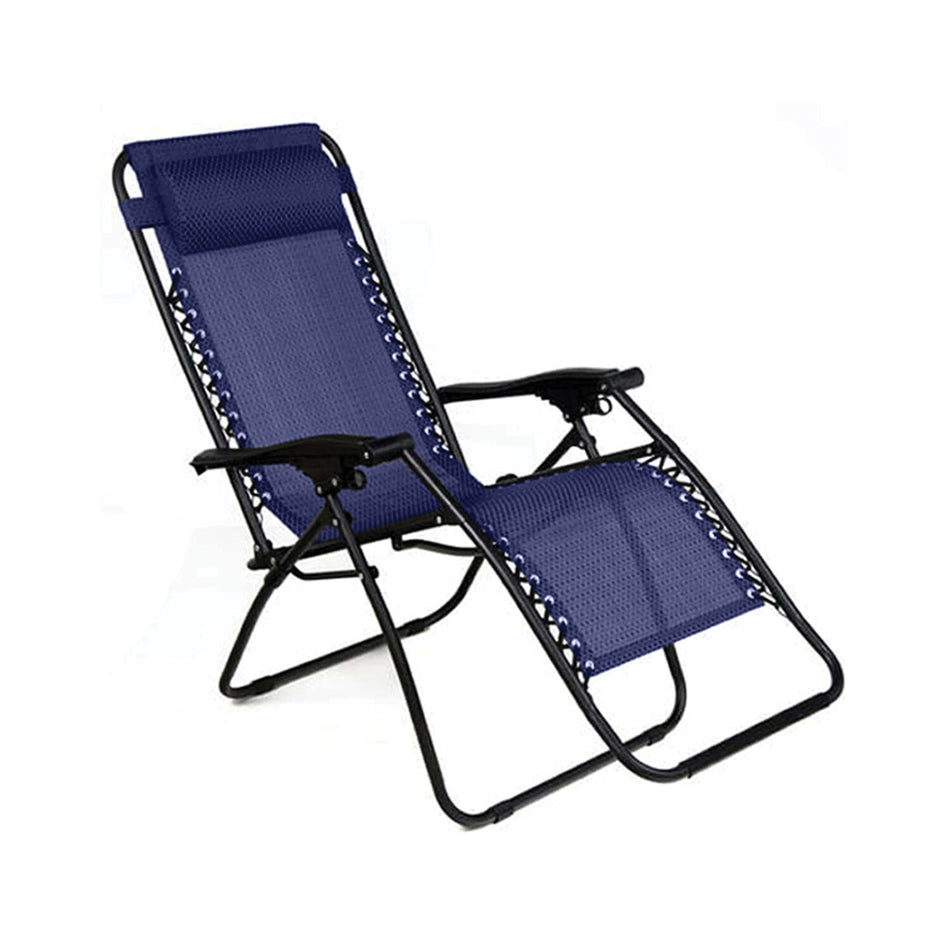 Living Accents ACE22-REGNVY Multi-Position Zero Gravity Folding Lounger, 44 in OAH, 25-1/2 in OAW, Navy Blue Seat