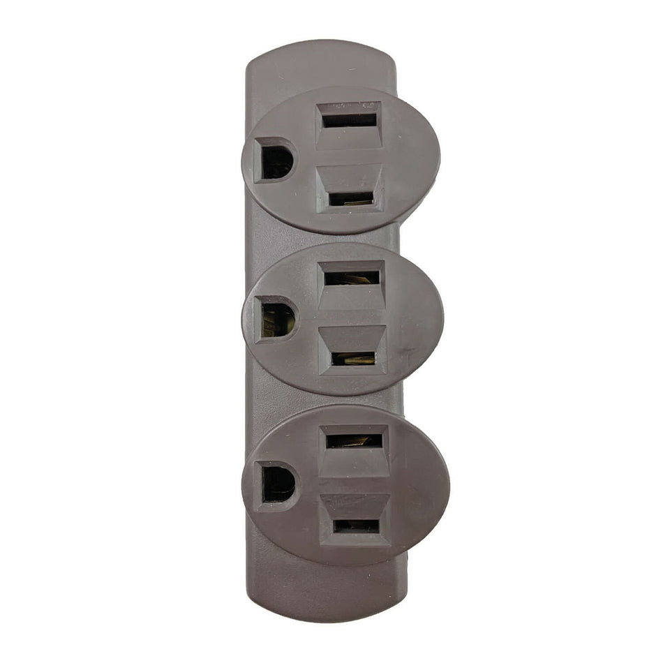 ACE® FA-351B/01 3-Wire Adapter, 15 A, 125 V, 3 -Outlet, Grounded Plug, NEMA 5-15P Protection, Brown