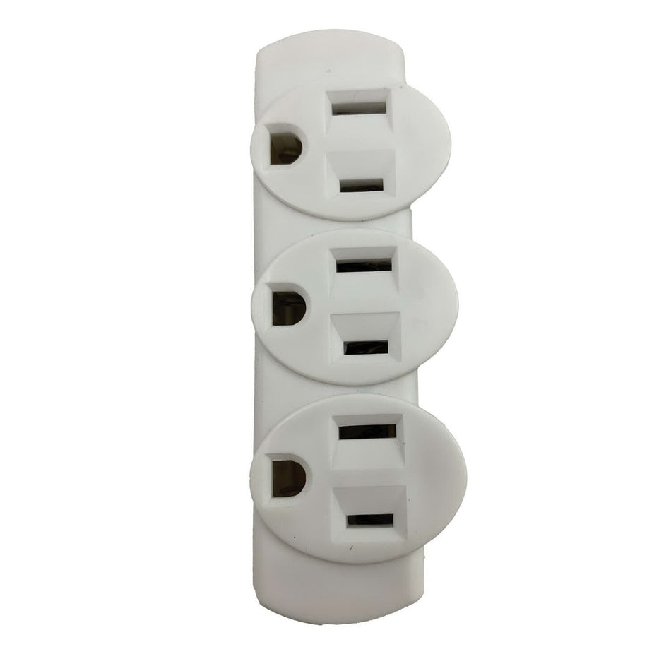 ACE® FA-351B/09 3-Wire Adapter, 15 A, 125 V, 3 -Outlet, Grounded Plug, NEMA 5-15P Protection, White