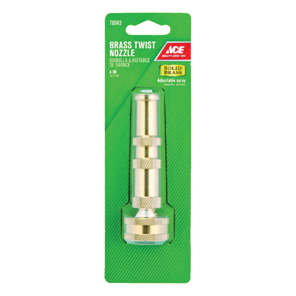 ACE® GT3184 Adjustable Hose Nozzle, Jet Stream Spray, Brass, Gold