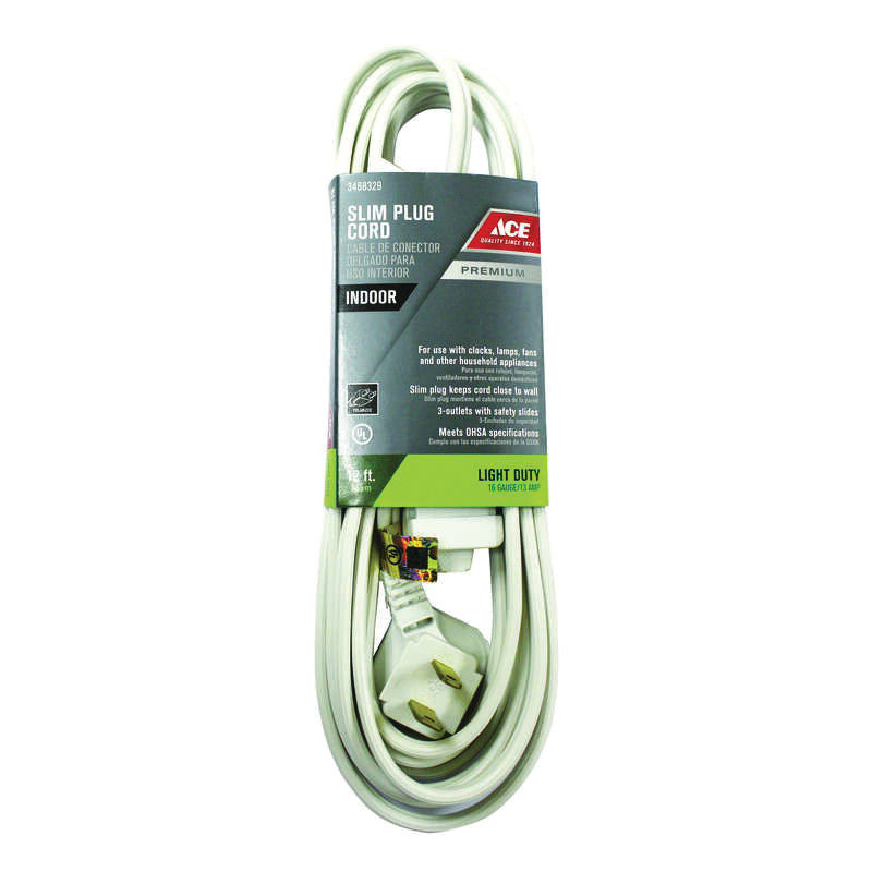 ACE® INP162PT212WH Extension Cord, 125 V, 12 ft L