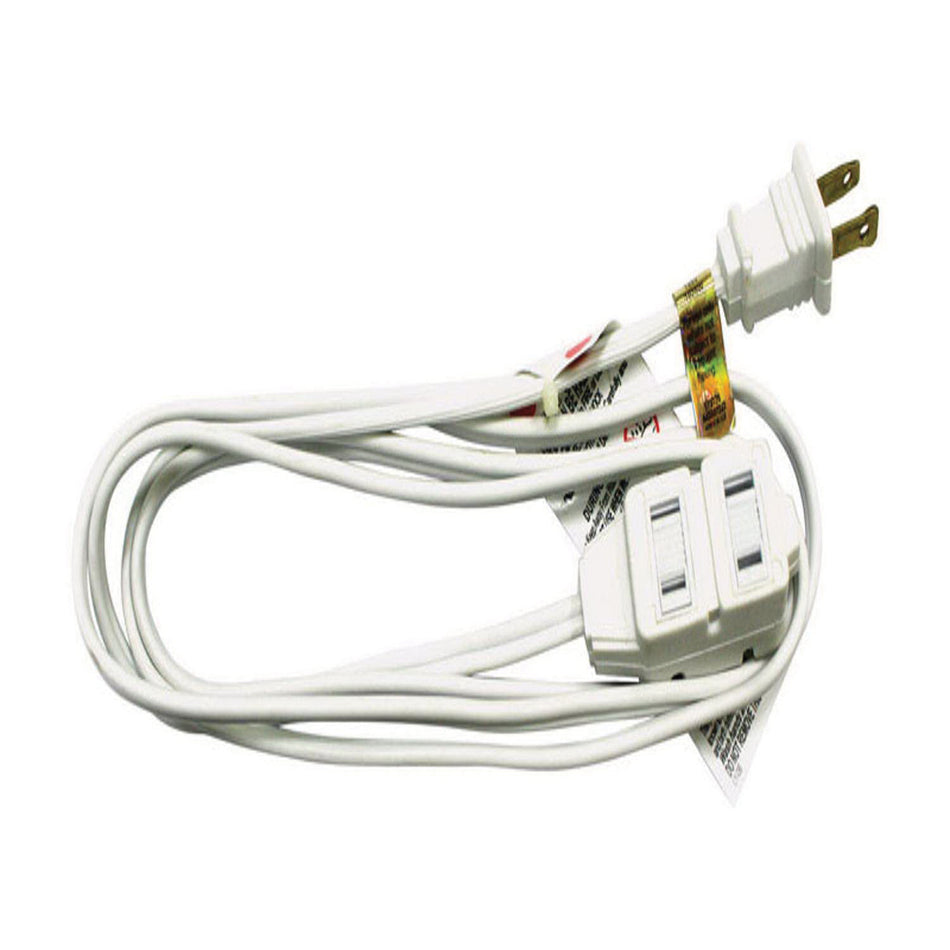 ACE® OU123JTW025OG-16/2 Extension Cord, SPT-2 Conductor, 16/2 AWG Conductor, 6 ft L