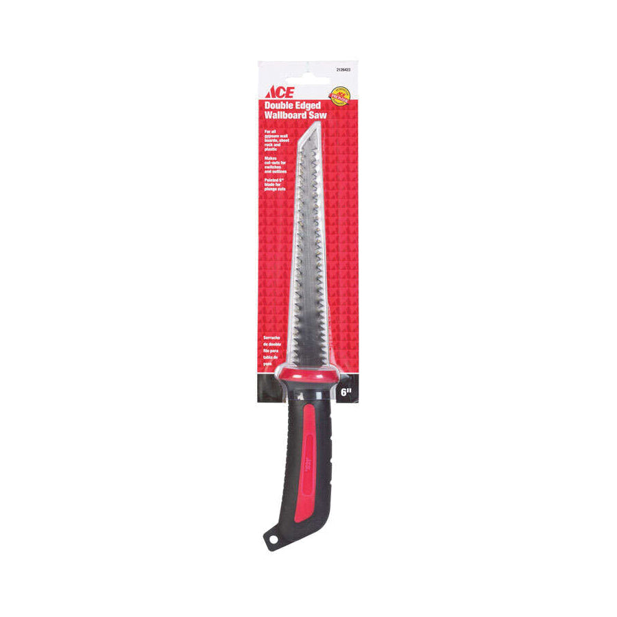 ACE® XMMJZ0672 Saw, 6 in L Blade, Double Edged Teeth, Steel Blade, Plastic/Rubber Handle