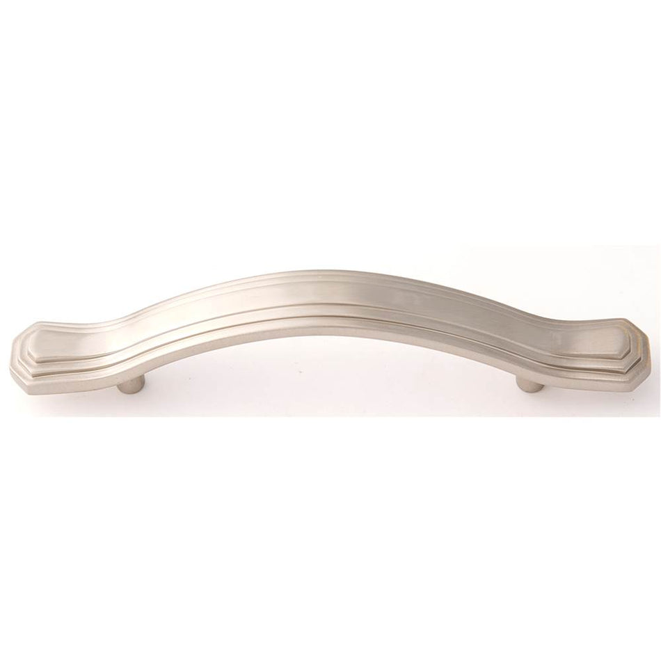 Creations® GEOMETRIC Series A1517-35-SN Cabinet Pull, 5-1/2 in L Handle, 1 in Projection, Brass, Satin Nickel