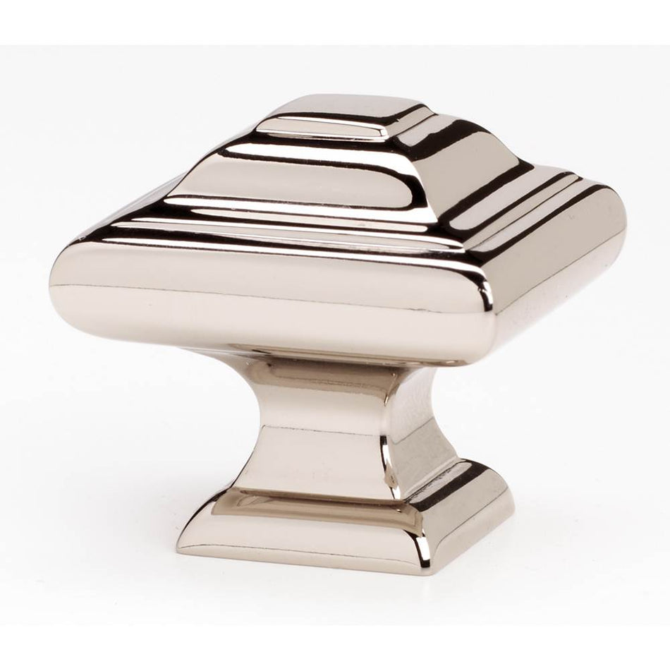 Creations® GEOMETRIC Series A1525-PN Cabinet Knob, 1-1/4 in L, 1-1/4 in Projection, Brass, Polished Nickel