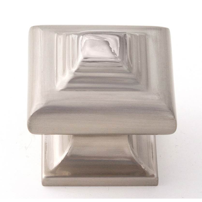 Creations® GEOMETRIC Series A1525-SN Cabinet Knob, 1-1/4 in L, 1-1/4 in Projection, Brass, Satin Nickel