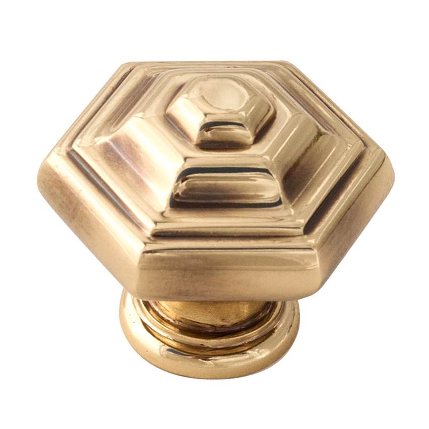 Creations® GEOMETRIC Series A1530-PA Cabinet Knob, 1-1/4 in L, 1-1/4 in Projection, Brass, Polished Antique