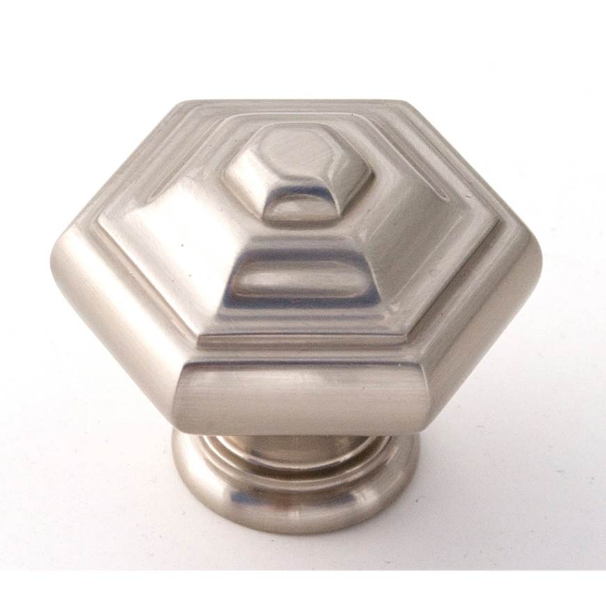 Creations® GEOMETRIC Series A1530-SN Cabinet Knob, 1-1/4 in L, 1-1/4 in Projection, Brass, Satin Nickel