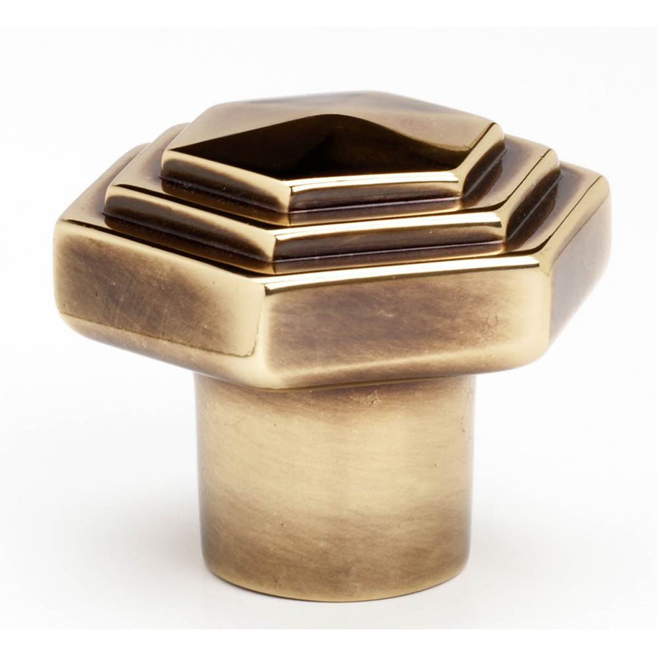 Creations® GEOMETRIC Series A1535-PA Cabinet Knob, 1-1/4 in L, 1-1/4 in Projection, Brass, Polished Antique