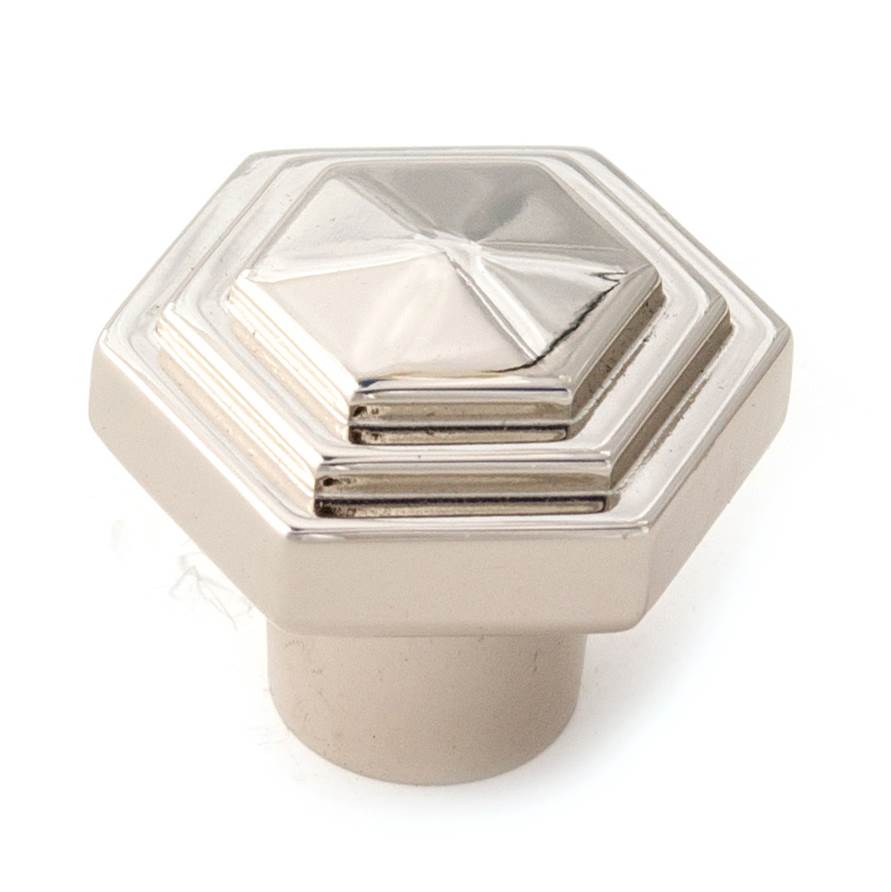 Creations® GEOMETRIC Series A1535-PN Cabinet Knob, 1-1/4 in L, 1-1/4 in Projection, Brass, Polished Nickel