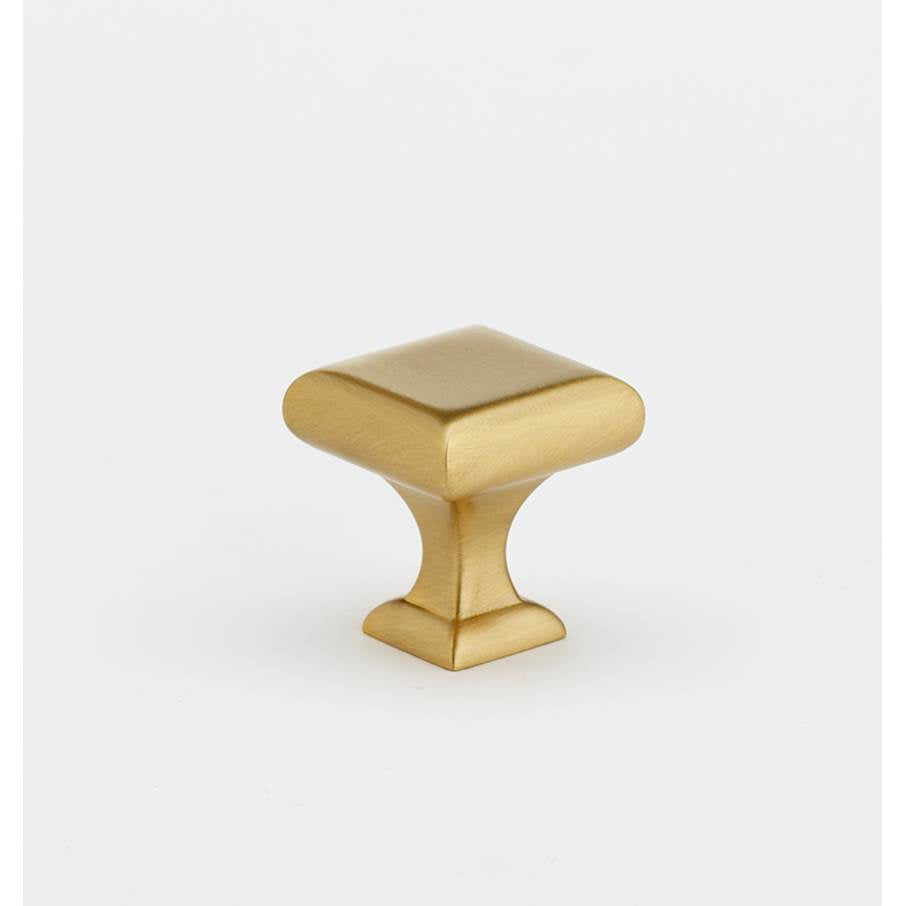 Creations® MANHATTAN Series A310-1-SB Cabinet Knob, 1 in L, Square, 1 in Projection, Brass, Satin Brass