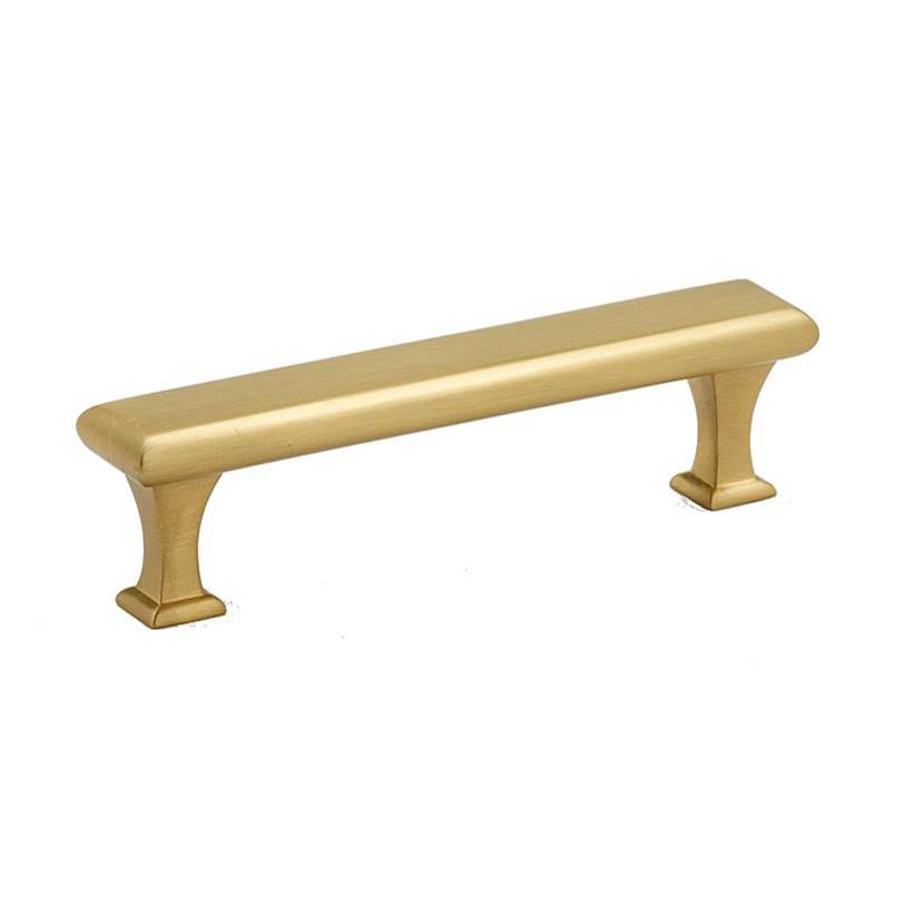 Creations® MANHATTAN Series A310-4-SB Cabinet Pull, 4-3/4 in L Handle, 1-1/8 in Projection, Brass, Satin Brass