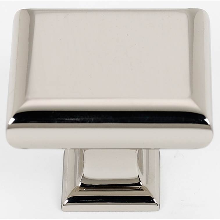 Creations® MANHATTAN Series A310-45-PN Cabinet Knob, 1-3/4 in L, Square, 1-1/2 in Projection, Brass, Polished Nickel