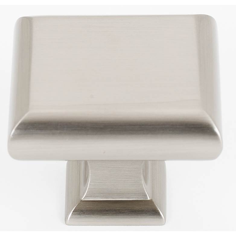 Creations® MANHATTAN Series A310-45-SN Cabinet Knob, 1-3/4 in L, Square, 1-1/2 in Projection, Brass, Satin Nickel