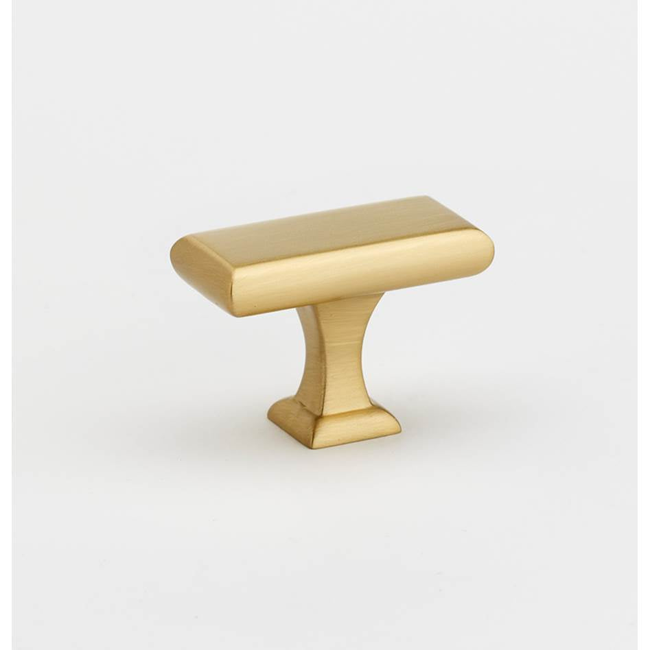 Creations® MANHATTAN Series A310-58-SB Cabinet Knob, 1-5/8 in L, Rectangular, 1-1/8 in Projection, Brass, Satin Brass