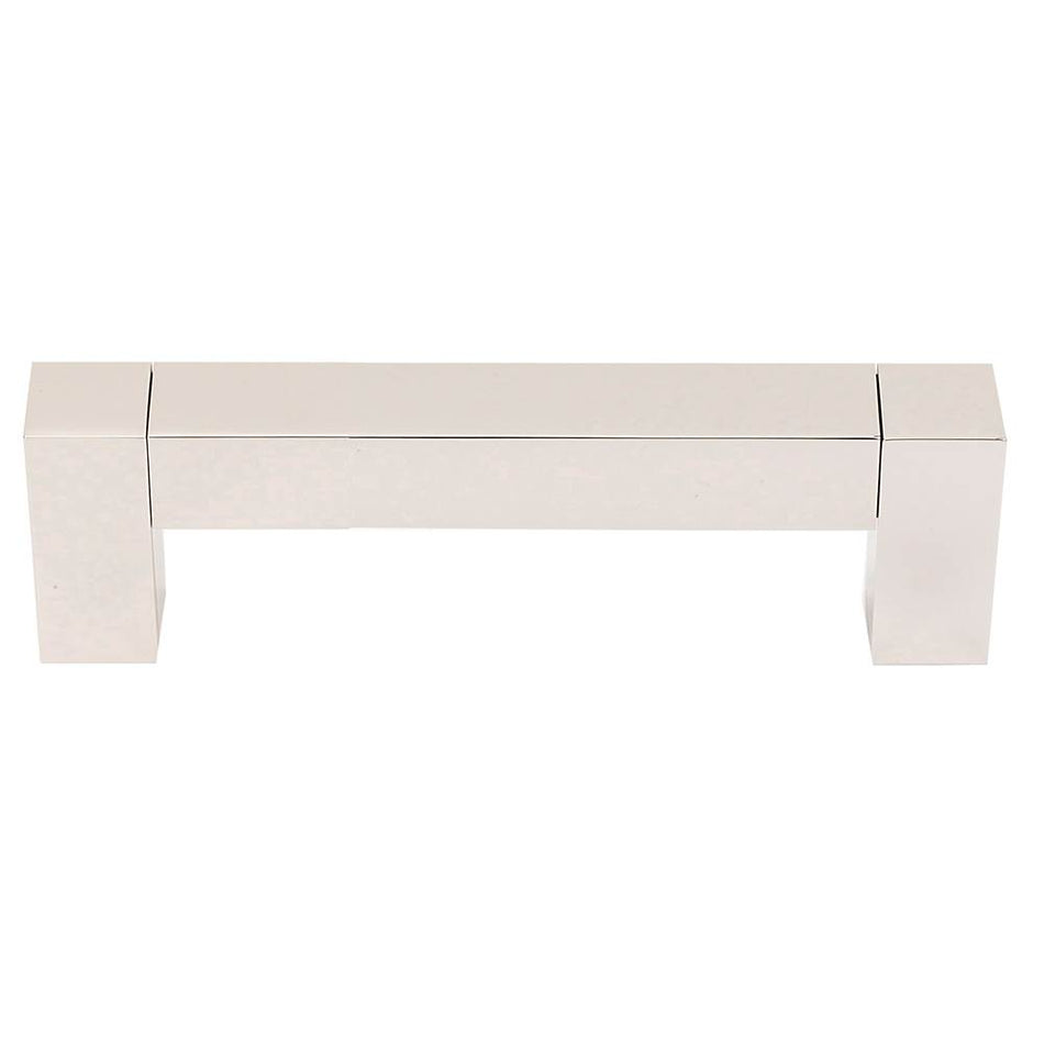 Creations® BLOCK Series A420-35-PN Cabinet Pull, 4-1/8 in L Handle, 1-1/2 in Projection, Brass, Polished Nickel