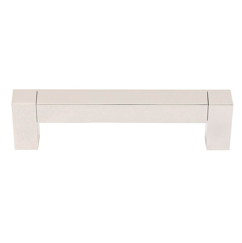 Creations® BLOCK Series A420-4-PN Cabinet Pull, 4-5/8 in L Handle, 1-1/2 in Projection, Brass, Polished Nickel