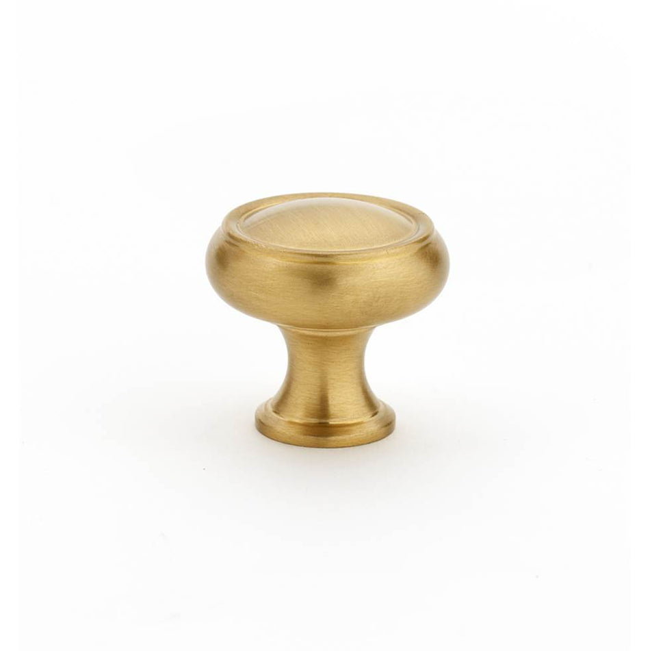 Creations® Charlie's Series A626-14-SB Cabinet Knob, 1-1/4 in L, 1-1/8 in Projection, Brass, Satin Brass