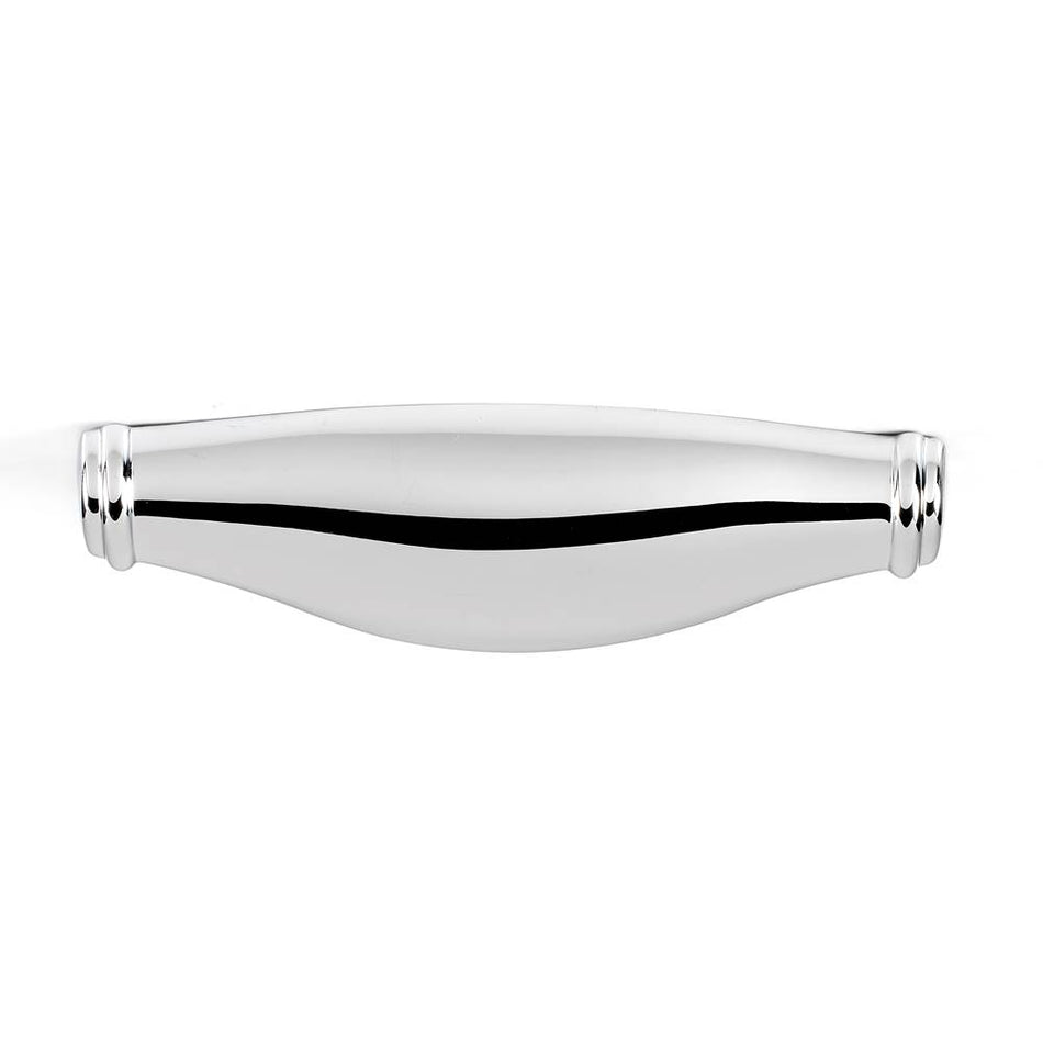 Creations® Charlie's Series A626-4-PC Cup Cabinet Pull, 4-3/8 in L Handle, 1 in Projection, Brass, Polished Chrome