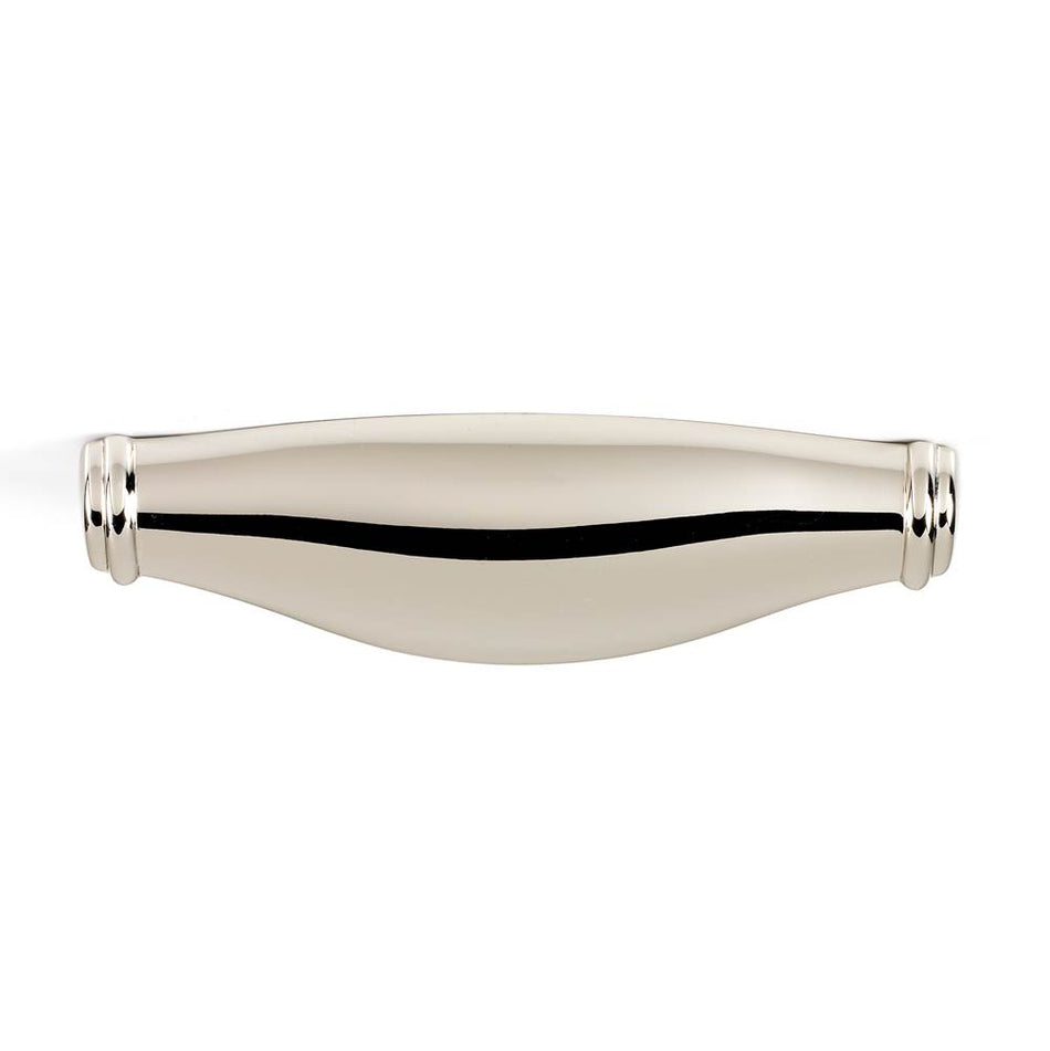 Creations® Charlie's Series A626-4-PN Cup Cabinet Pull, 4-3/8 in L Handle, 1 in Projection, Brass, Polished Nickel