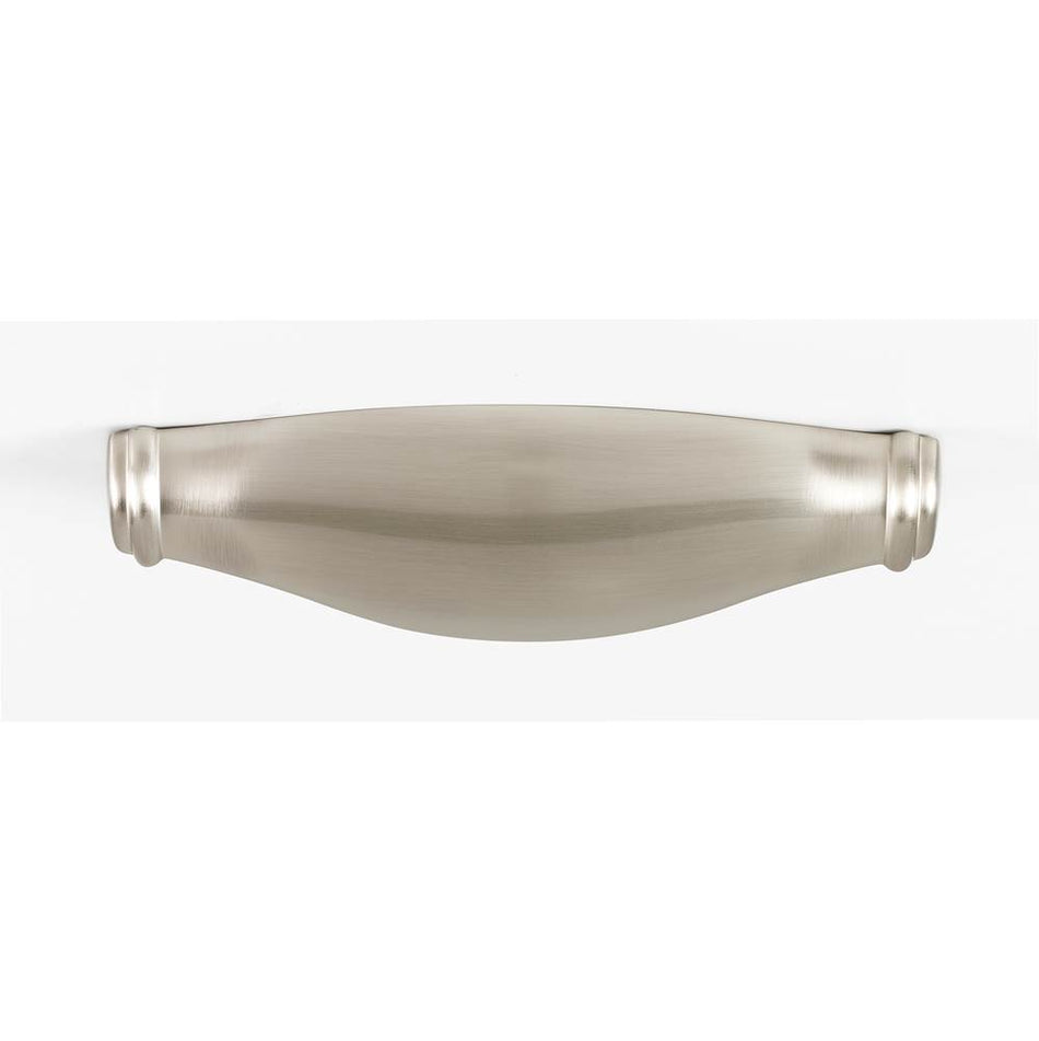 Creations® Charlie's Series A626-4-SN Cup Cabinet Pull, 4-3/8 in L Handle, 1 in Projection, Brass, Satin Nickel