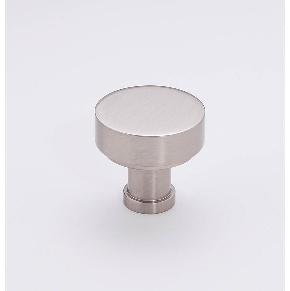 Creations® MODERNE Series A716-18-SN Cabinet Knob, 1-1/8 in L, 1-1/8 in Projection, Brass, Satin Nickel