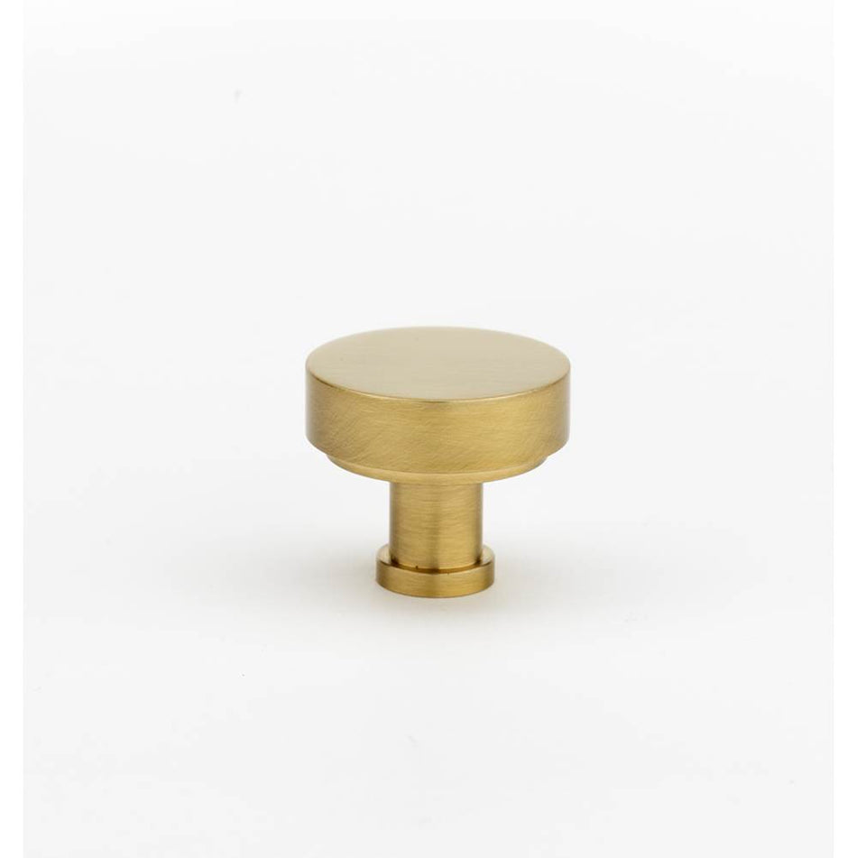 Creations® MODERNE Series A716-38-SB Cabinet Knob, 1-1/2 in L, 1-1/8 in Projection, Brass, Satin Brass