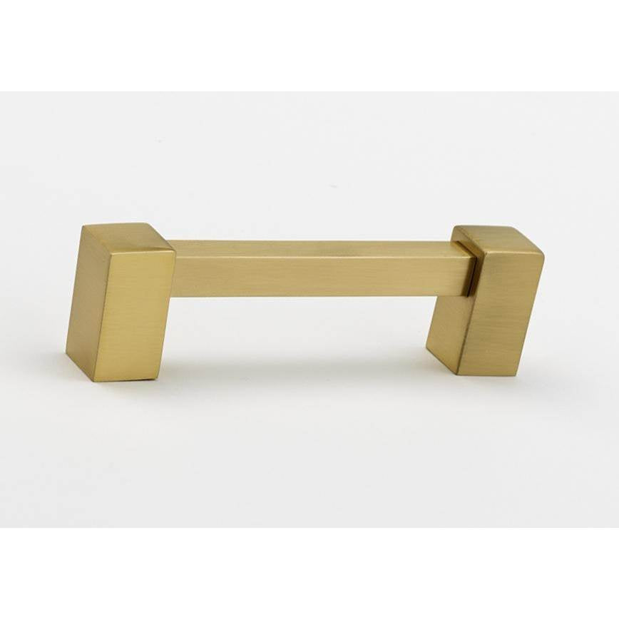 Creations® CONTEMPORARY II Series A718-35-SB Square Cabinet Pull, 4-1/8 in L Handle, 1-3/16 in Projection, Brass