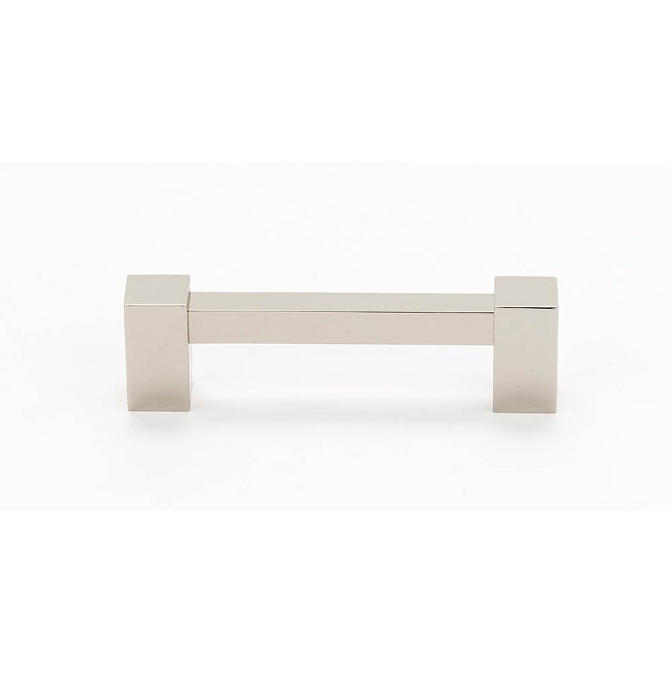 Creations® CONTEMPORARY II Series A718-3-PN Square Cabinet Pull, 3-5/8 in L Handle, 1-3/16 in Projection, Brass