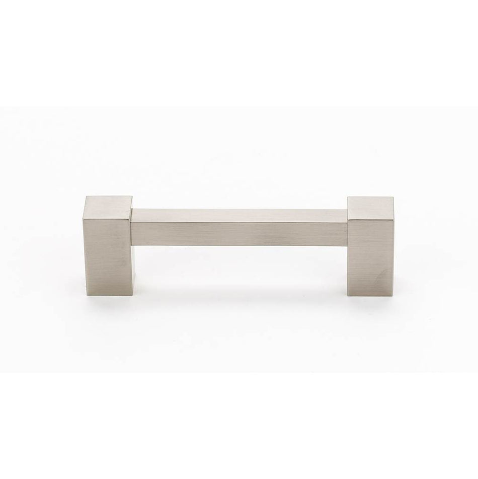 Creations® CONTEMPORARY II Series A718-3-SN Square Cabinet Pull, 3-5/8 in L Handle, 1-3/16 in Projection, Brass